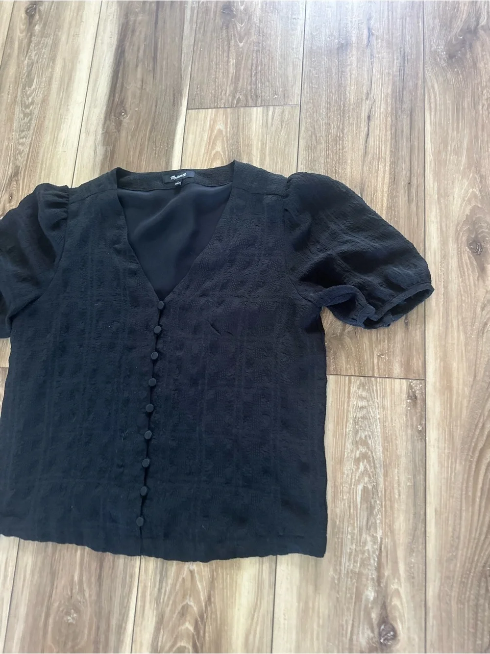 Madewell womens textured puff sleeve blouse size small